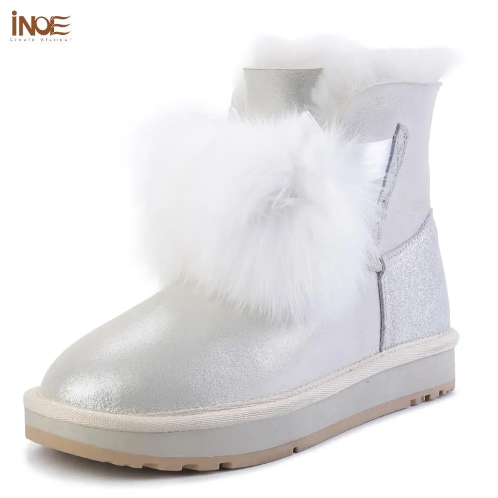 INOE/новые женские зимние ботинки из овечьей кожи с подкладкой натурального