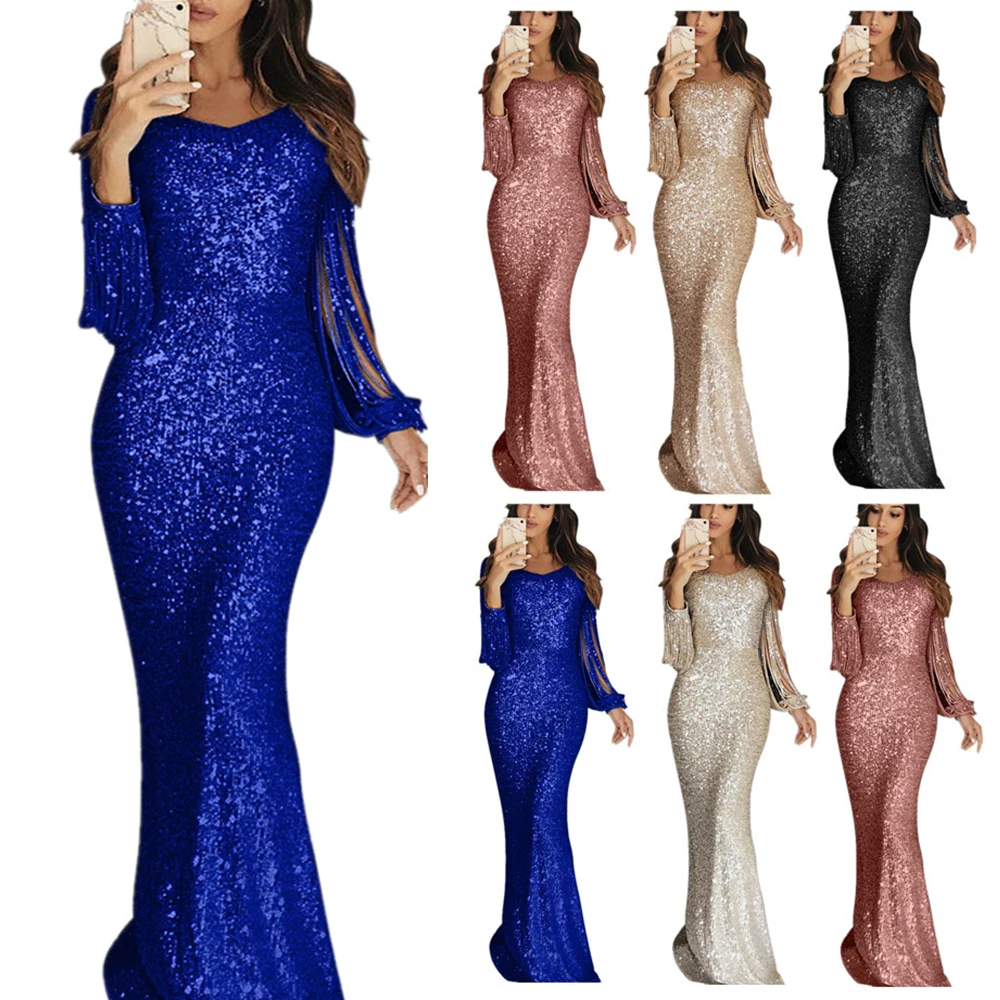 Joineles сексуальное женское вечернее платье с блестками длина до пола бальное