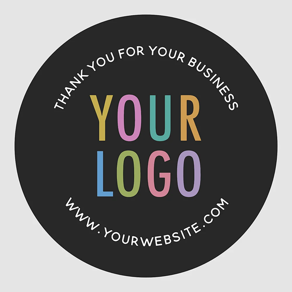 

200pcs Custom LOGO Round Stickers, Square Personalized Wedding Sticker, Business Labels Tags Made,Kraft,Clear,PVC sticker