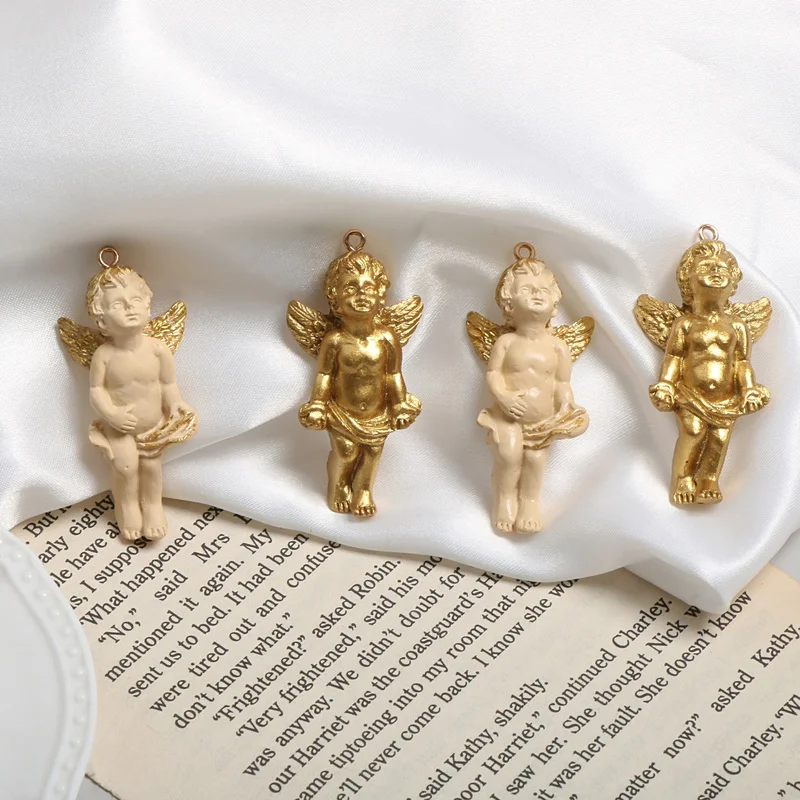 

Custom baroque retro Ventage tracing gold paint angel diy hand-decorated earrings nail phone case accessories material