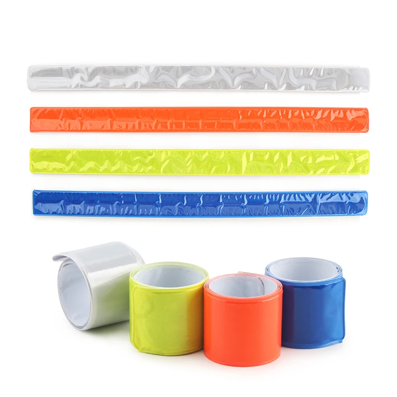 

4pcs Running Cycling Reflective Tape Warning Bike Safety Bicycle Tie Leg Strap Pants Fluorescent Reflective Tape