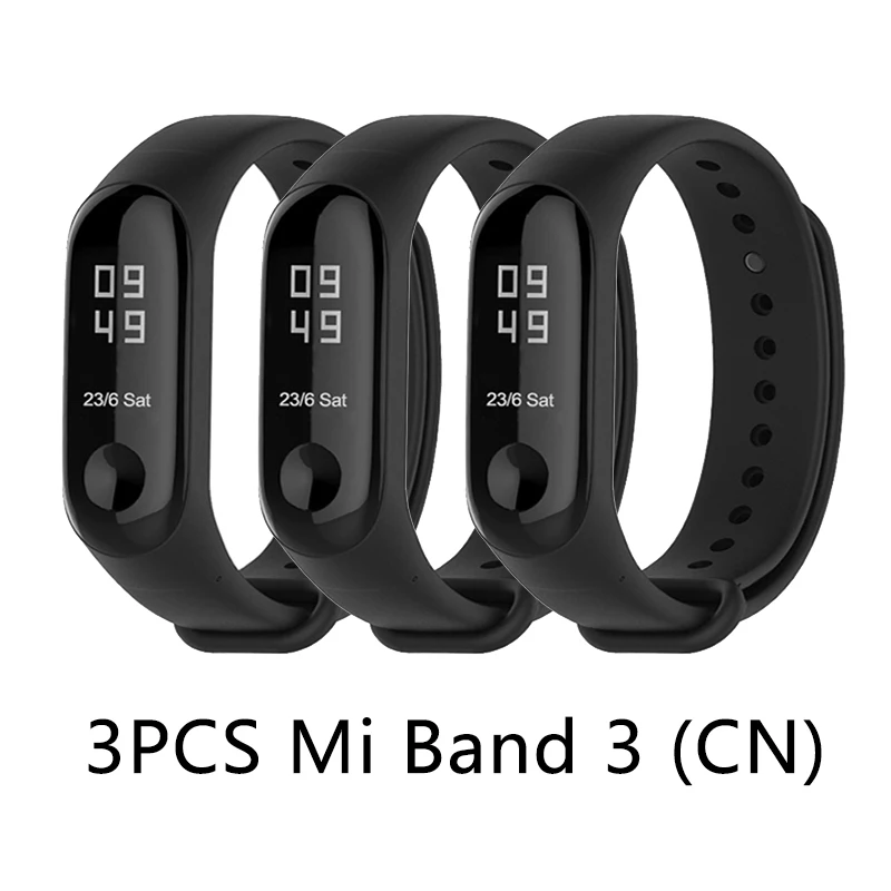 3Pcs CN Band 3 Xiaomi mi Band 3 mi band 3 умный Браслет многоязычный 50 м водонепроницаемый браслет пульсометр фитнес распродажа - Цвет: 3Pcs CN Band 3