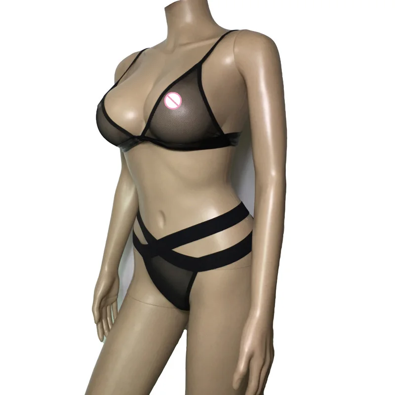 Комплект женского сексуального нижнего белья прозрачное Сетчатое бикини