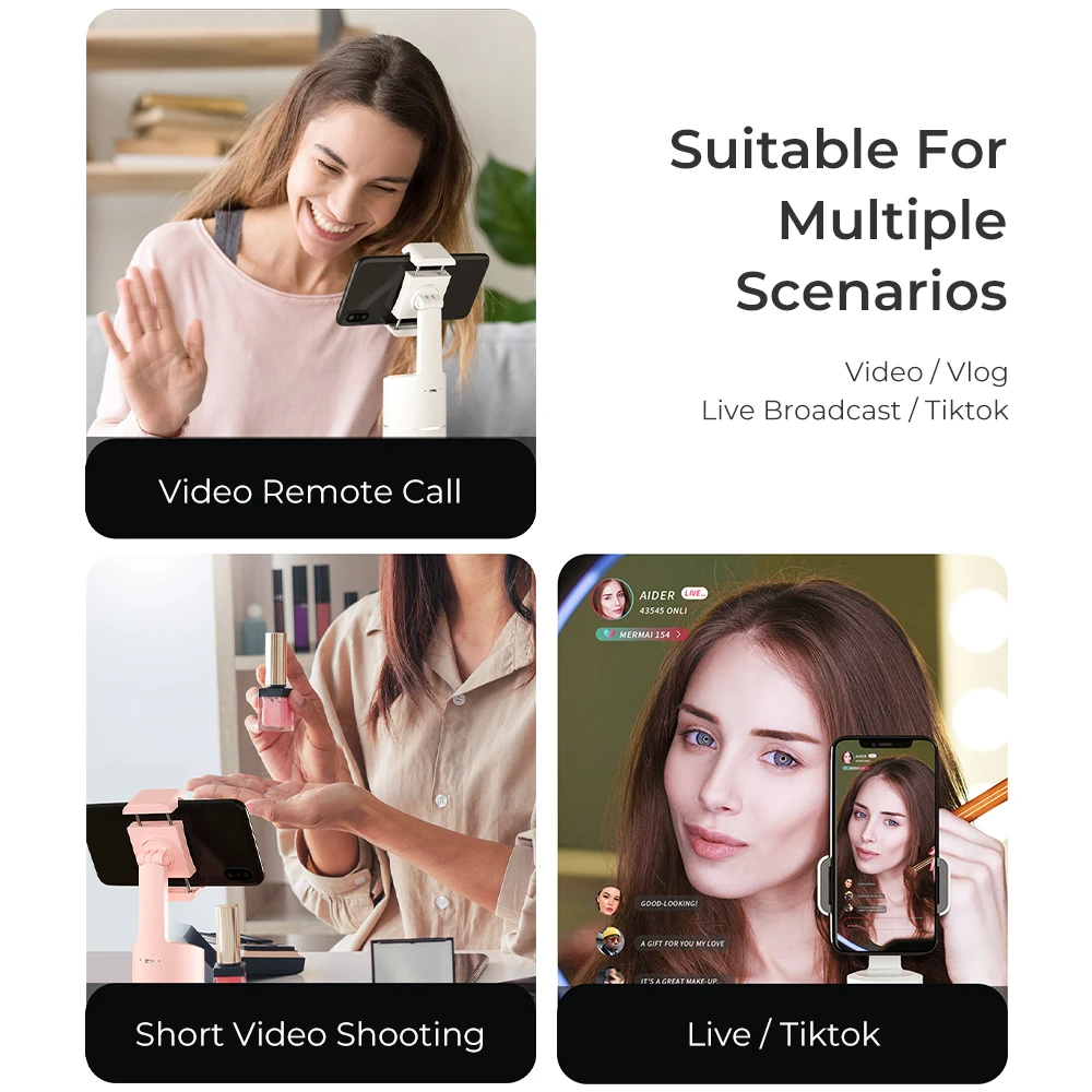 

AI Auto Face Tracking Smart Shooting 360 Gimbal Selfie stick stabilizer for phone video Live Vlog Tiktok shooting Phone Holder