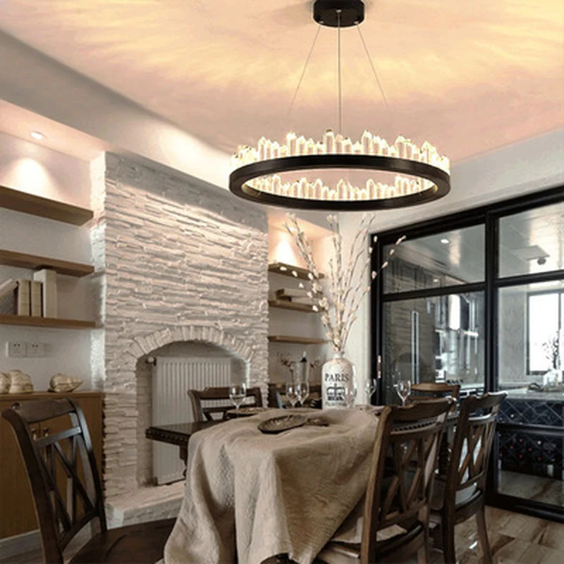 Modern LED Chandeliers lustre Crystal Chandelier Luxurious Circular Iceberg Lighting | Освещение