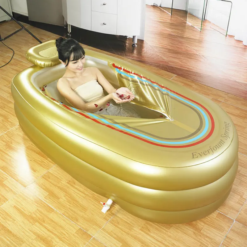 

Extra Large Inflatable Bathtub Adult Thicken Folding Home SPA Plastic Insulation With Cushion+Electric Pump