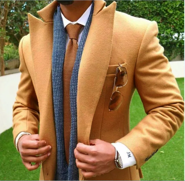 2022 Latest Coat Pants Designs Tan Brown Tweed Men Suit Slim Fit Jacket Groom Wedding Suits Tuxedo Custom Only One | Мужская одежда