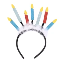 kids adult plush princess birthday candle headband headdress party holiday festival costumes hair accessories