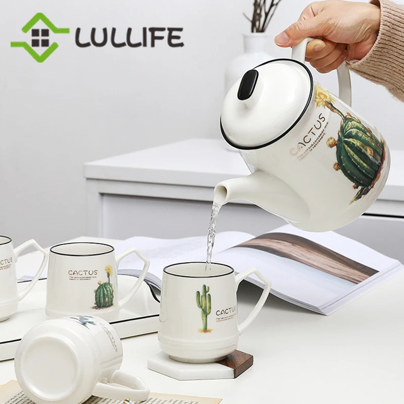 Набор керамических чашек для чая 2000 мл 6 шт. большой чайник креативные кружки и