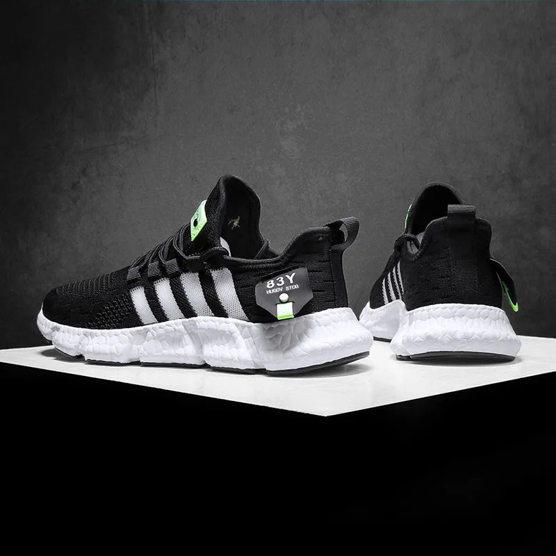 Мужские/женские кроссовки легкие из дышащей ткани с сеточкой и шнурками подходят