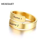 Индивидуальное женское двойное кольцо с двумя именами золотого цвета на заказ, Двухслойное обнимающее кольцо для лучшей подруги, мамы, регулируемый размер