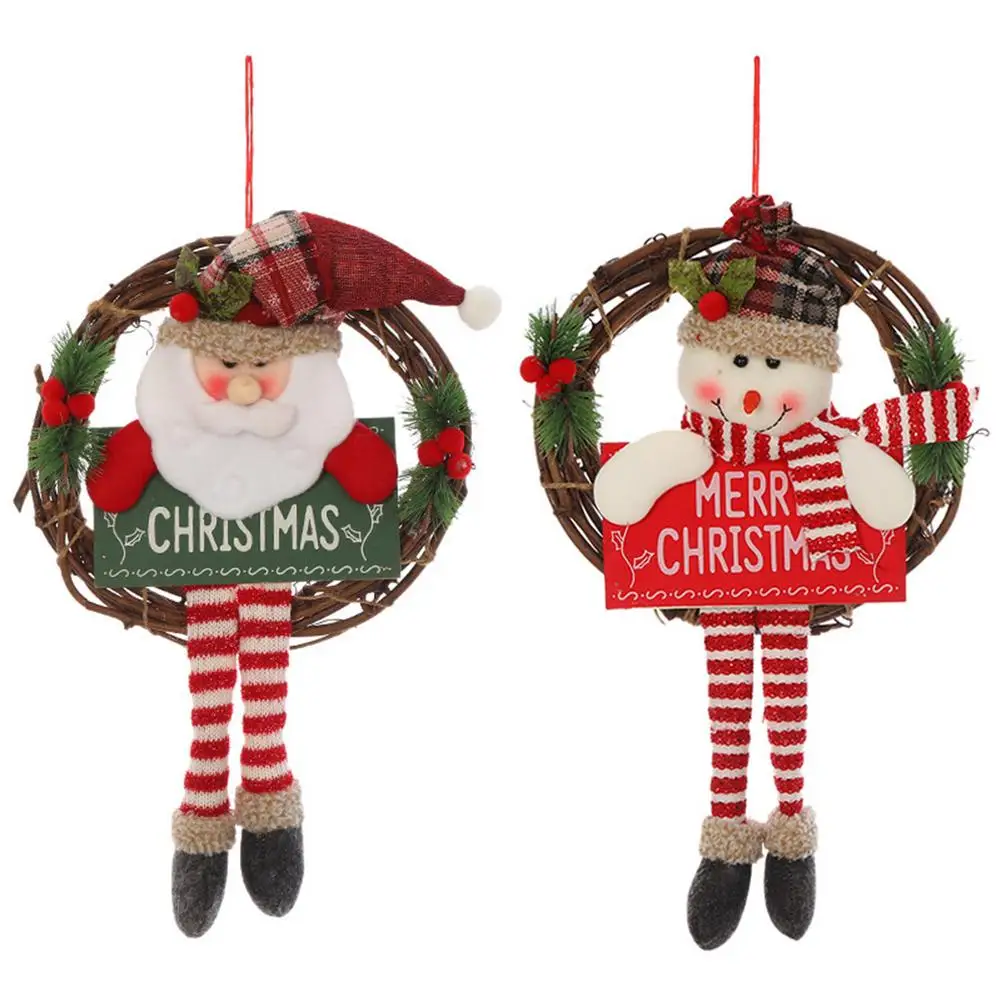 

Новинка 2021, Рождественская гирлянда, подвесное украшение, домашняя настенная дверь, лоза, круг, кукольные украшения, домашний декор для вече...