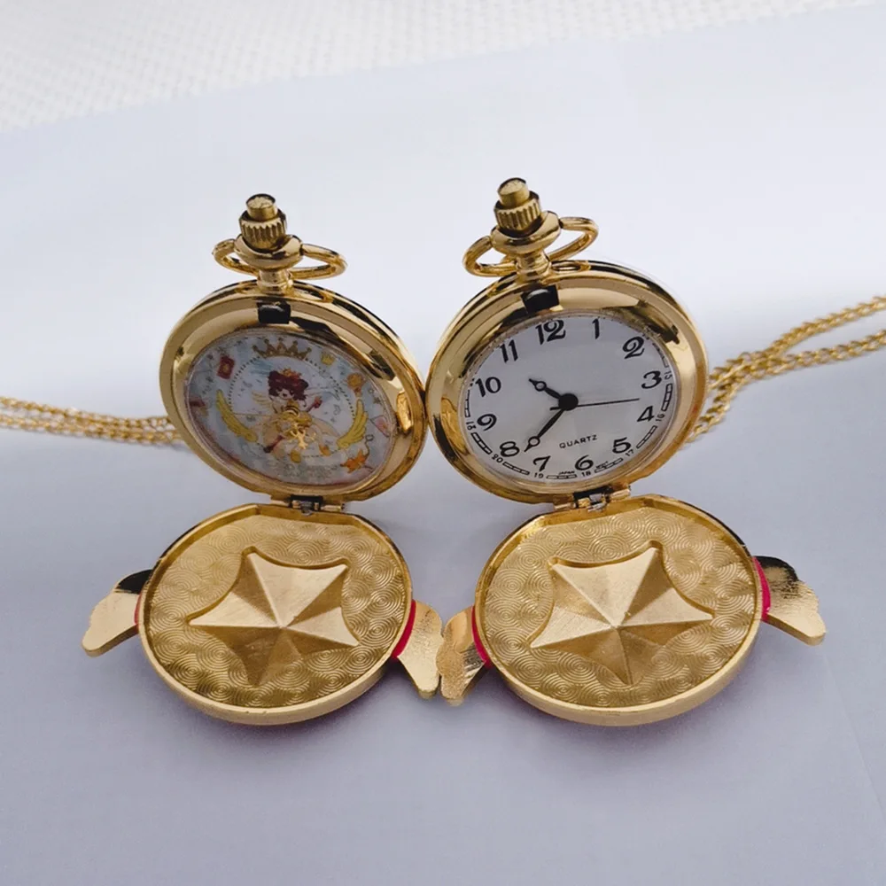 Модные карманные часы Cardcaptor Sakura с мультяшным аниме Сейлор Мун ожерелье женские