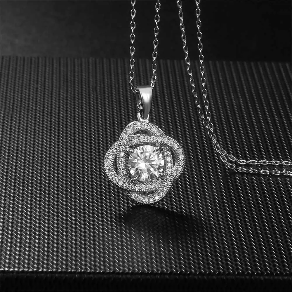 

Necklaces for Women Silver Plated Spiral Oval Rhinestone Necklaces Banquet Couple Wedding Necklaces Give Girl Birthday Gift