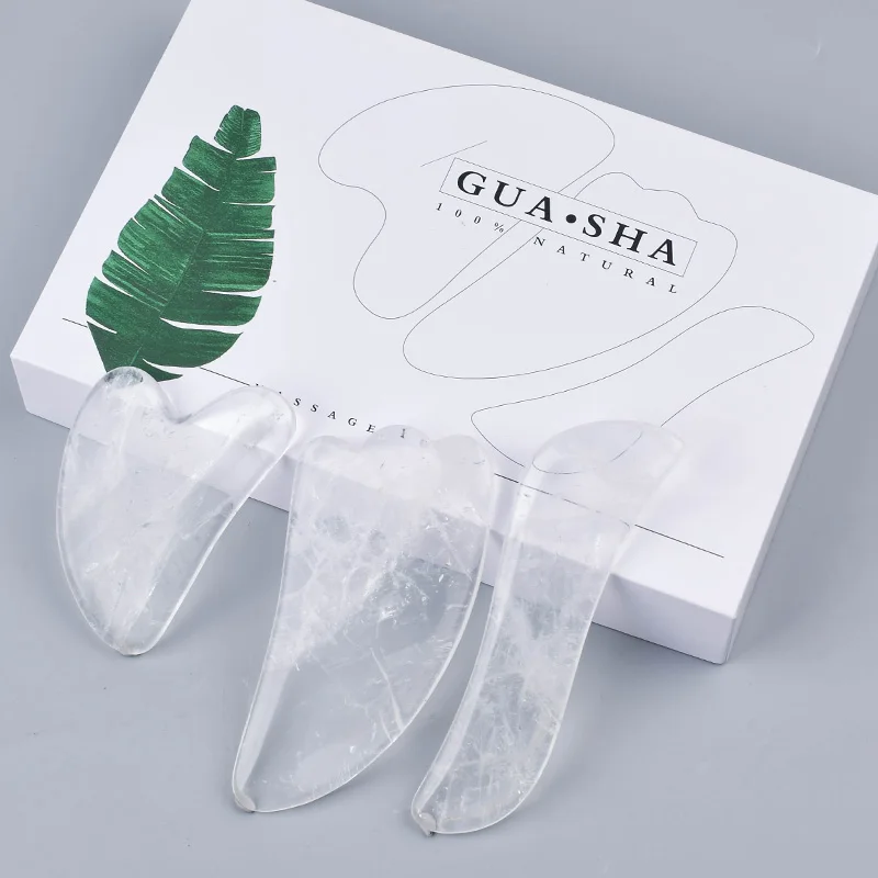 Массажер для лица Gua Sha Натуральный горный кварц кристаллический камень Guasha ухода