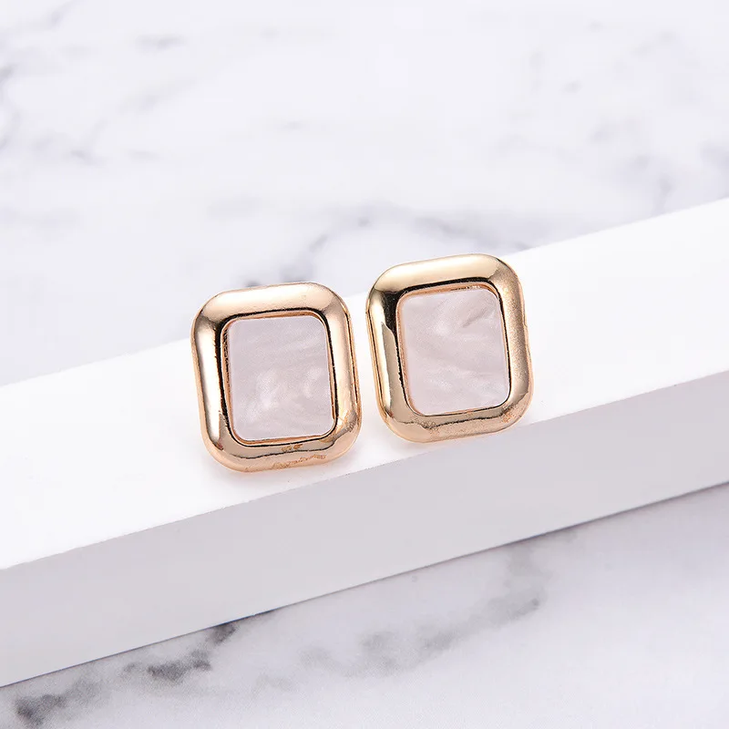 NJ простые модные квадратные шпильки геометрической формы серьги для женщин
