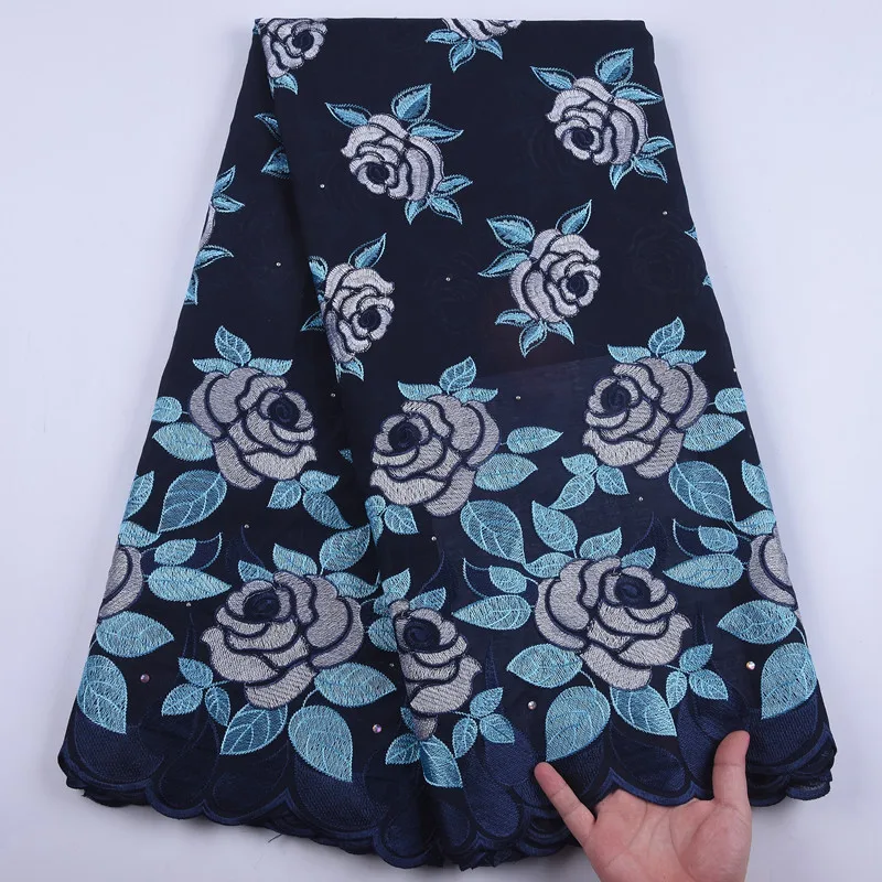 Африканская мягкая хлопковая кружевная ткань с вышивкой нигерийская