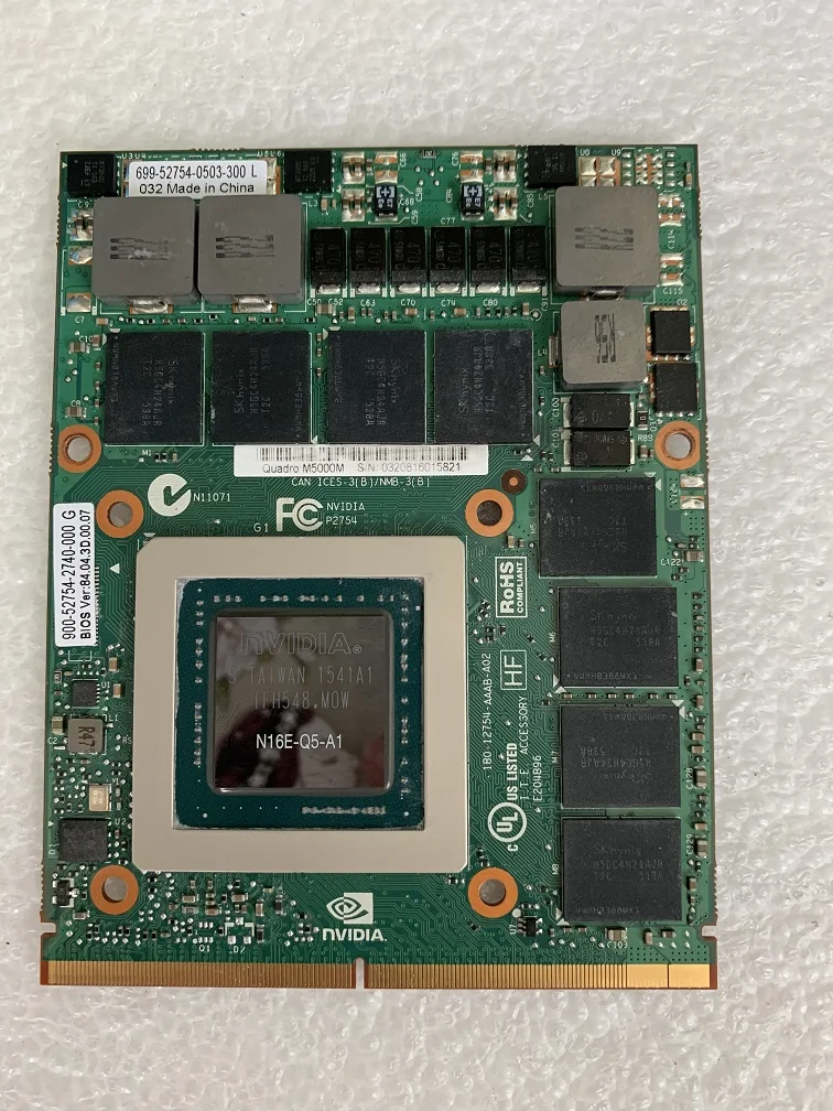 Графическая карта Quadro M5000M S/N 0320816015821 для lenovo 8 Гб 8G N16E-Q5-A1 8SSV10H32639N1SZ62N000H мех 00NY305 602 Сделано в Китае