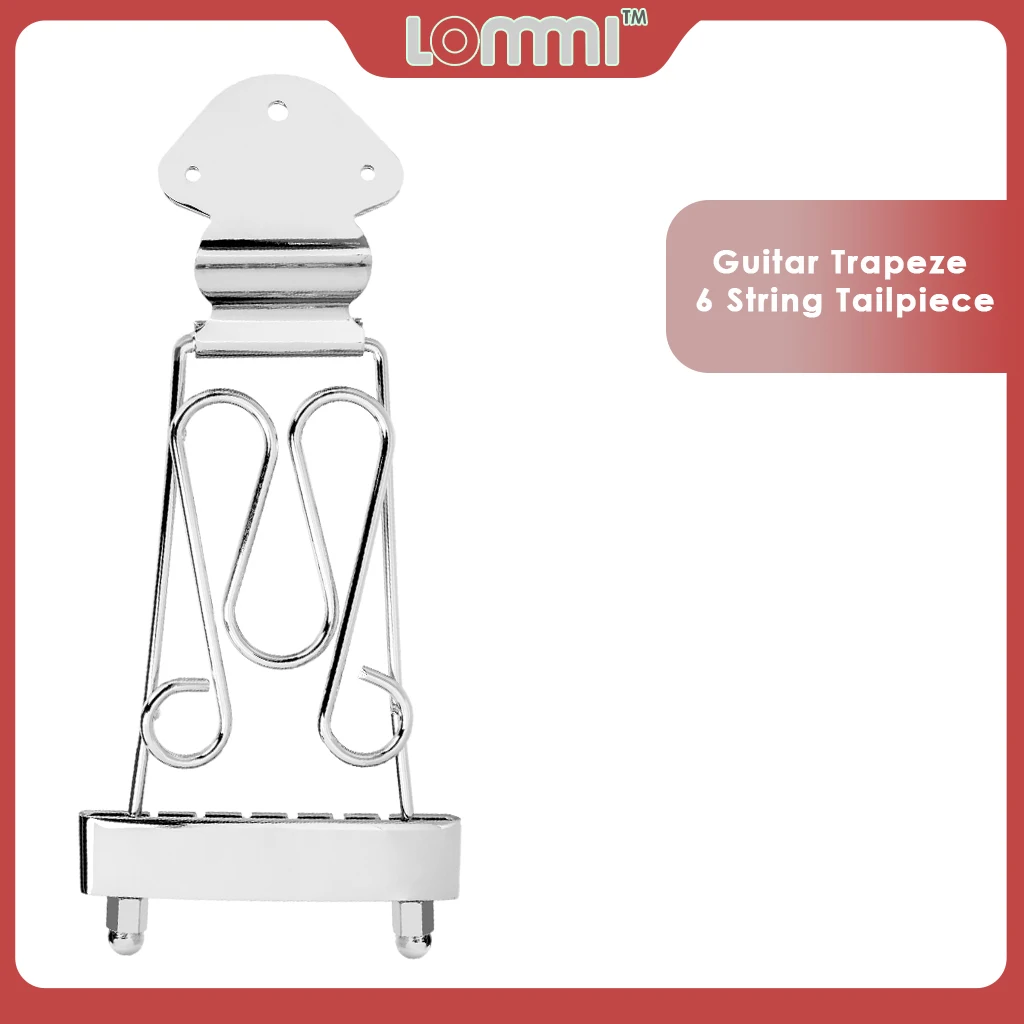 

LOMMI Golden/Chrome Guitar Trapeze 6 String Tailpiece Wired Frame For Archtop Bass Parts Jazz Guitar Bridge With Screws