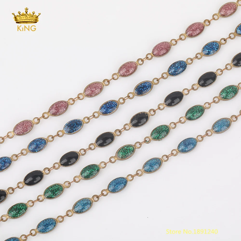 5 метров овальные пластиковые бусины четки цепи фурнитура латунная медная