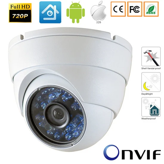 1280*720P CCTV Securiy HD IP камера 1 0 мегапиксельная Внутренняя купольная P2P ONVIF H.264|Камеры