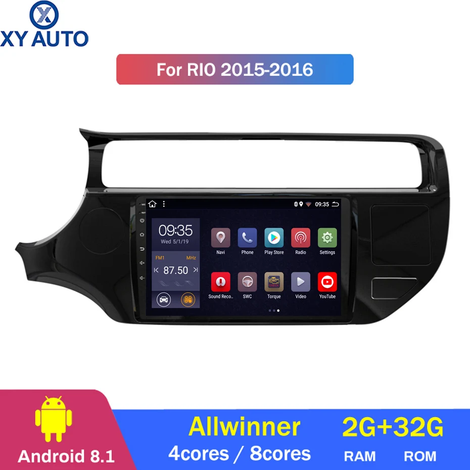 9 дюймов 2.5D IPS HD мультисенсорный экран Android 2016 2 Гб ОЗУ 32 ПЗУ NAVI для Kia RIO/K3 2015 с Bluetooth