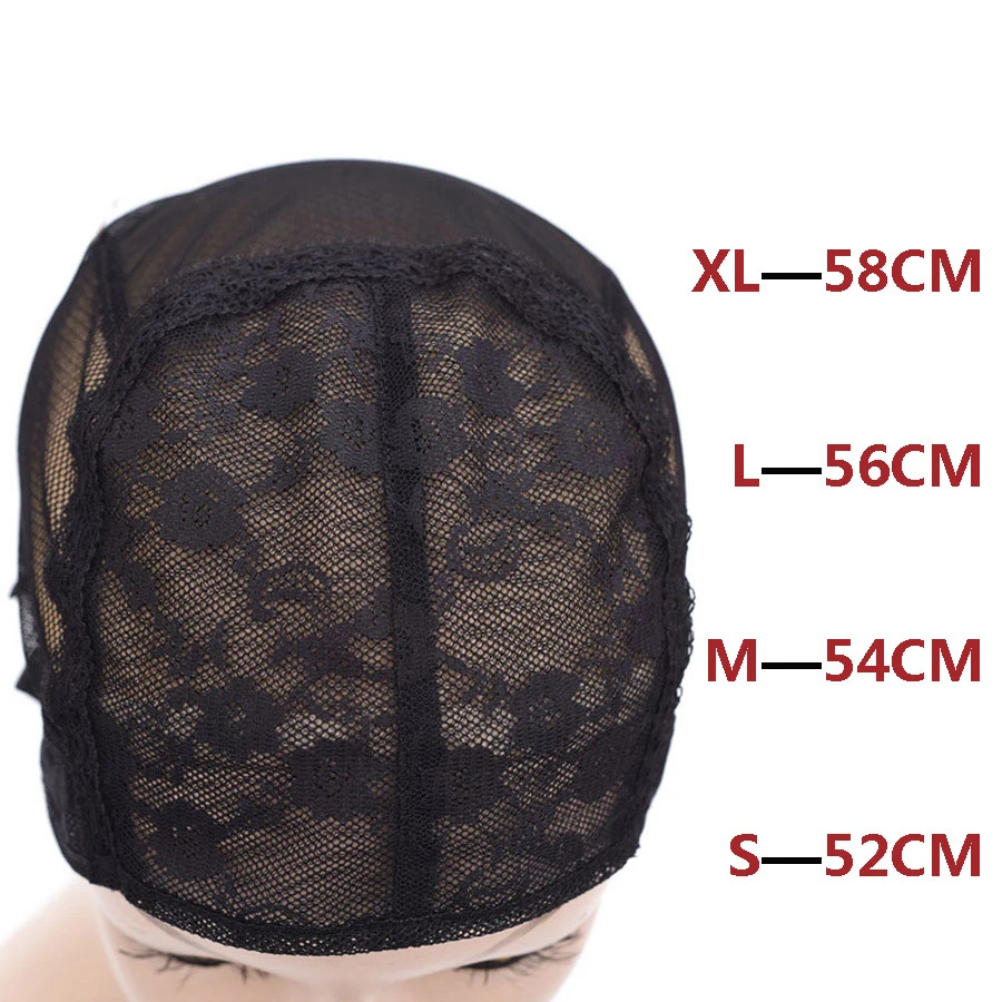 

Leeons Limited Wig Cap For Making Wigs With Adjustable Strap On The Back 1Pcs Weaving Cap Double Lace Wig Caps Hair Net Black