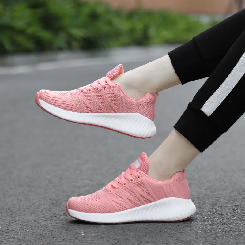 2022 Sneaker Brand Lace-up Shoes Non-Slip Wear-Resistant Soft Running Shoes Tennis Big Size Breathable Sports Sneakers For Woman