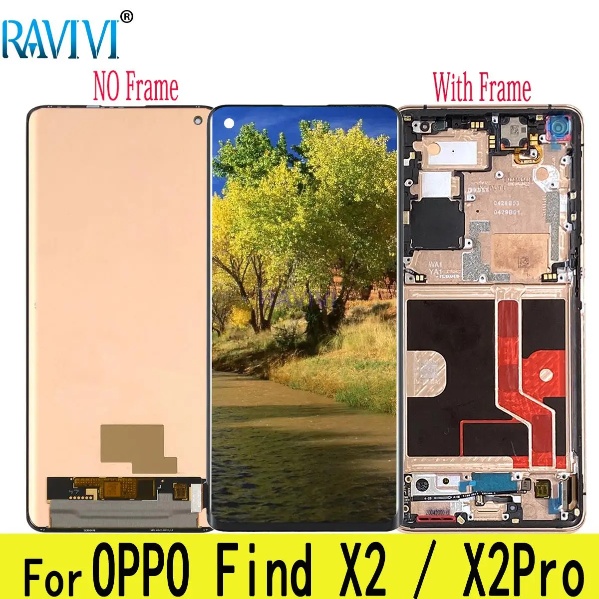 Pantalla LCD AMOLED X2Pro de 6,7 pulgadas para Oppo Find X2, montaje de digitalizador con pantalla t&aacute;ctil de repuesto-0