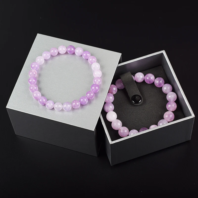 Браслеты из кварца розового цвета на руку ювелирные украшения со стразами