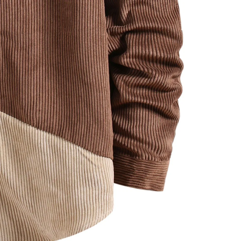 

Men Casual Slim Fit Corduroy Shirt Spring Sexy Turn-down Collar Shirts Blouse Long Sleeve Harajuku Male Fashion Loose Clothing
