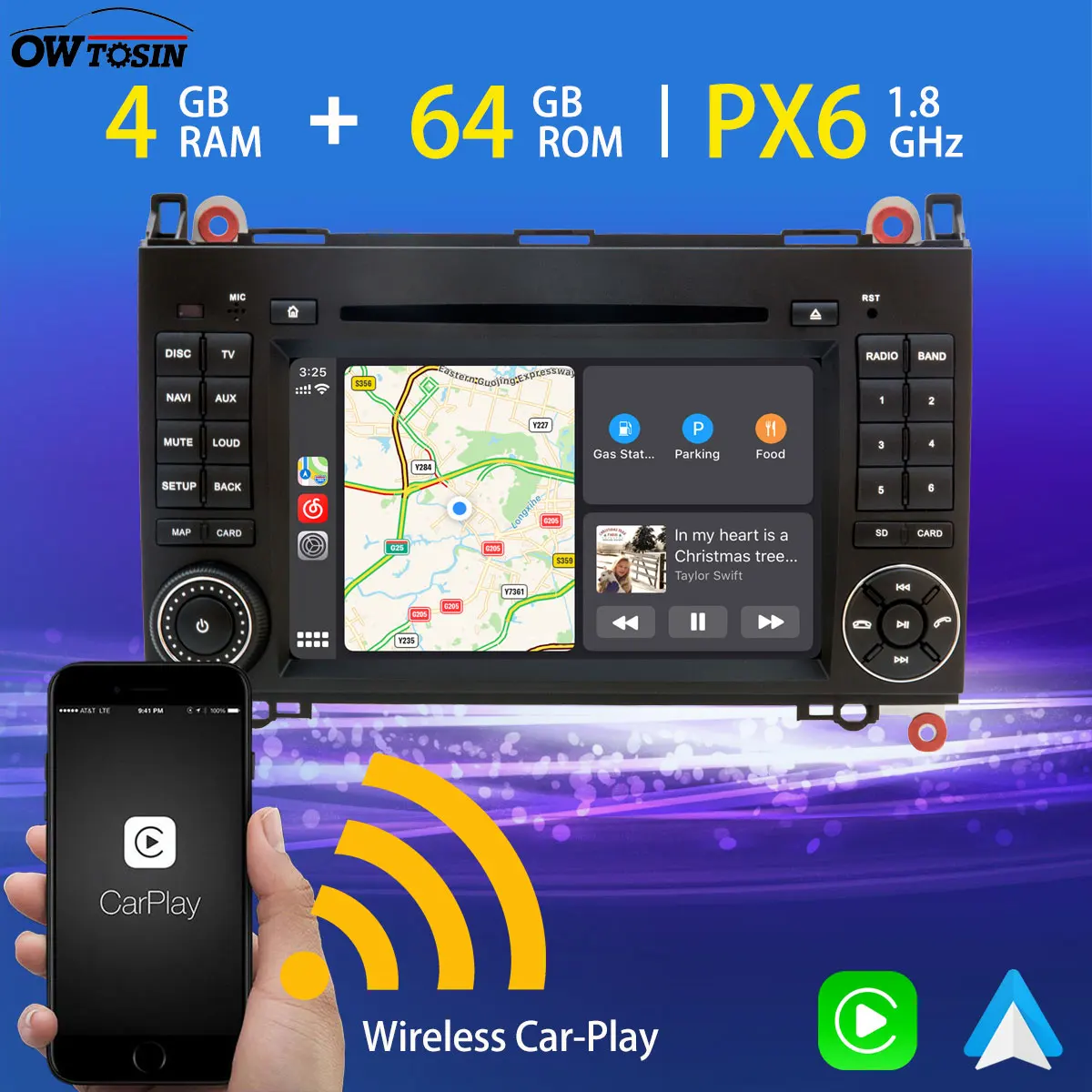 Автомобильный мультимедийный плеер на Android 10 0 PX6 4 Гб + 64 ГБ для Mercedes Benz A B Class W169 W245