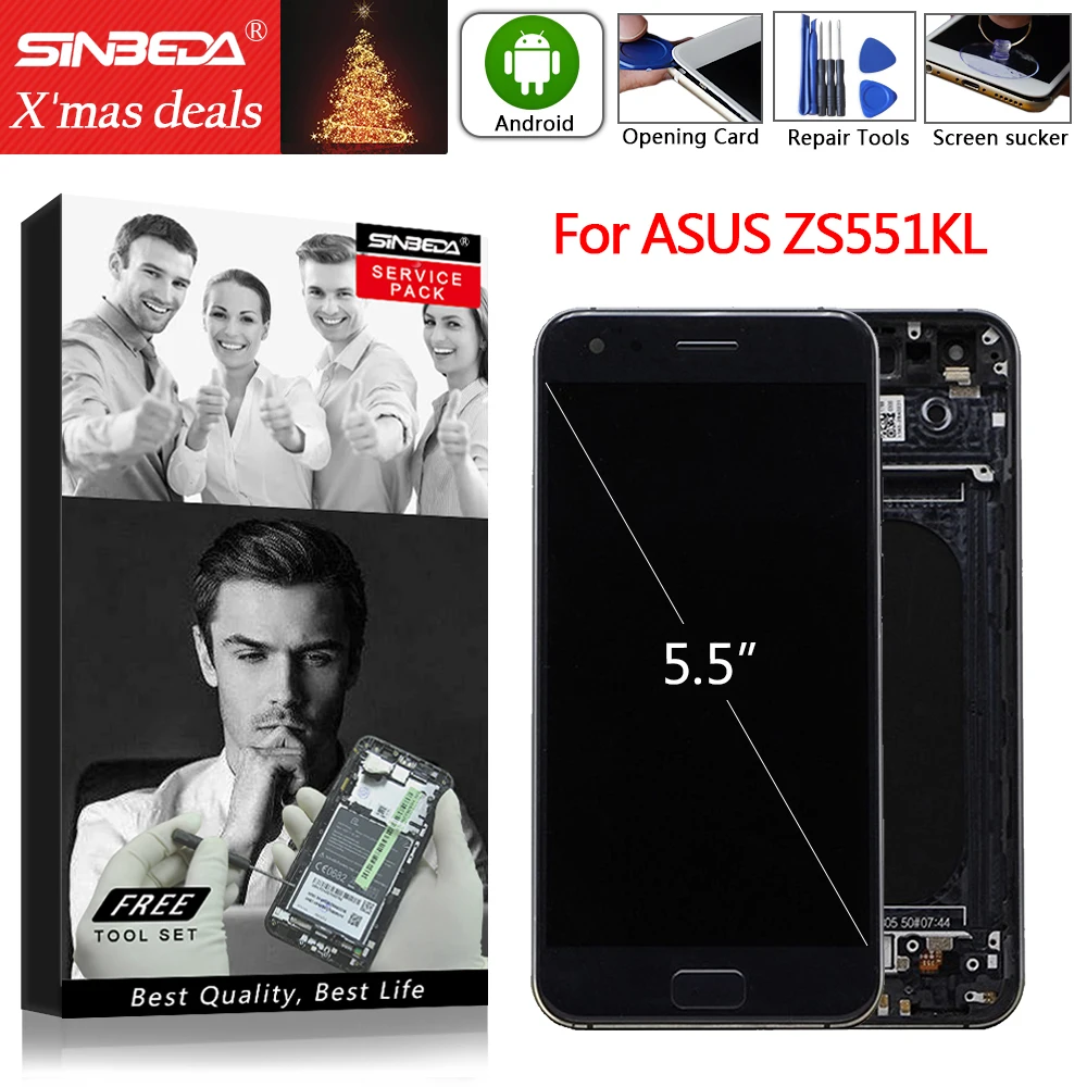 5 &quotоригинал для ASUS ZenFone 4 Pro ZS551KL ЖК дисплей сенсорный экран с рамкой дигитайзер