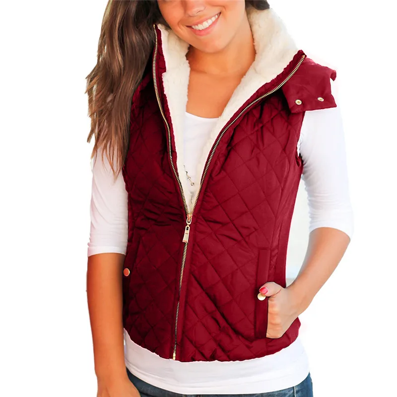 Женская зимняя тонкая Флисовая теплая парка жилет с капюшоном пальто куртка без