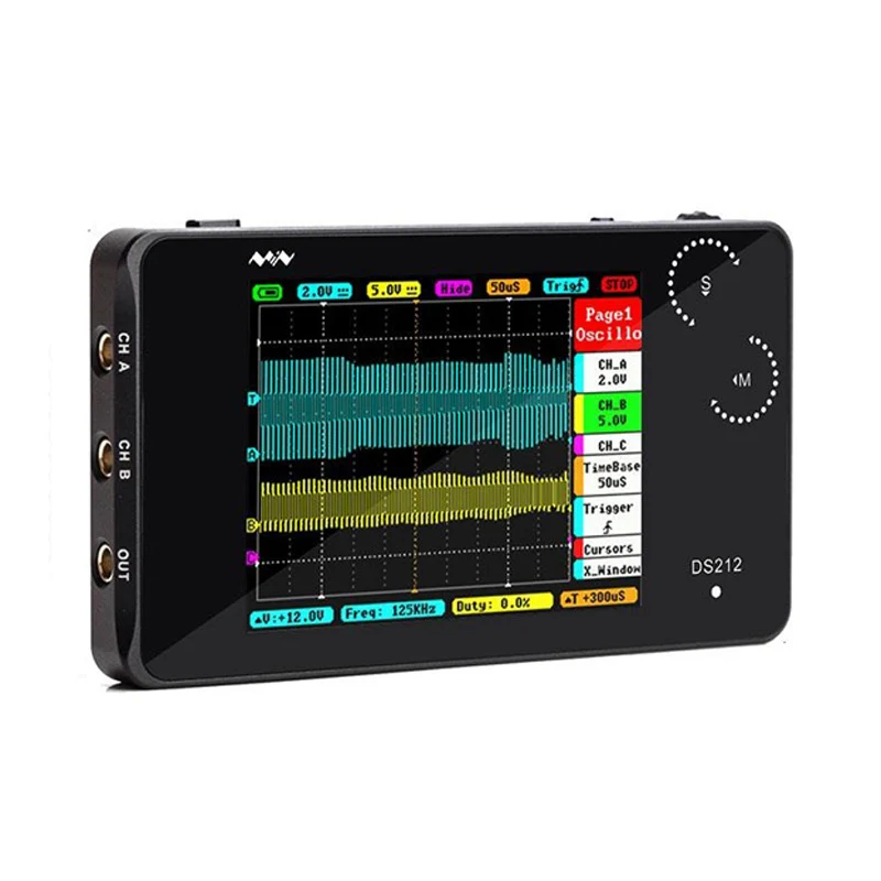 

Portable MINI DS212 DSO212 Nano Pocket 2-channel 10Msa/s Digital Oscilloscope Handheld Bandwidth 1MHz Spectrum Analyzer