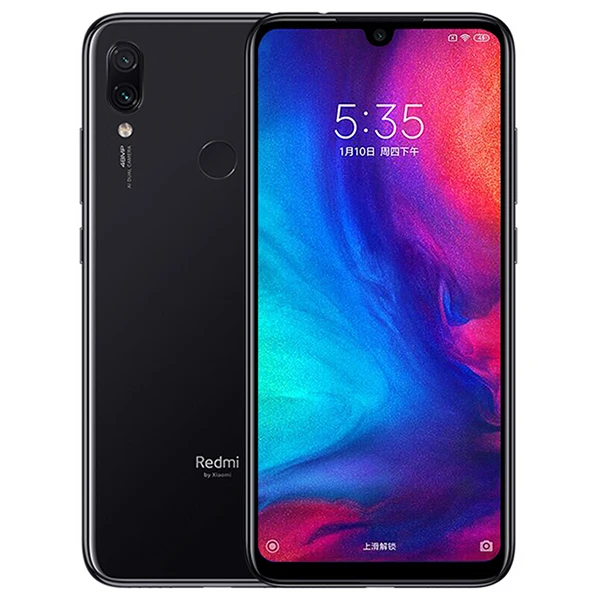 Black Xiaomi Redmi Note 7 с глобальной версией, 4 Гб, 128 ГБ, Смартфон Snapdragon 660, четыре ядра, 48 Мп+ 5 МП, двойная камера, 6,3 дюйма, полный экран, 4000 мАч - Цвет: Black