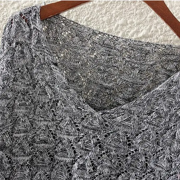 Casual Oversized Women Sweater Autumn 2019 Hollow Out Batwing Long Sleeve Loose Pullover Winter Knitted Sweaters Ladies Jumper | Женская