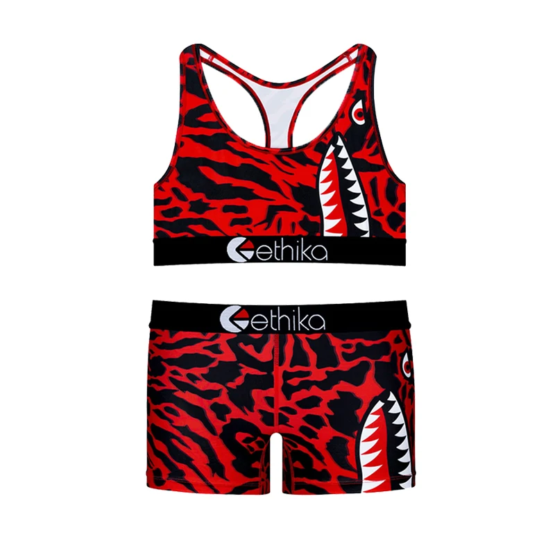 

Canton Hint 2021 New Style Ethika Bomber Slyme Ball Red Sport Women 2piece Set Ethika Fitness Yoga Underwear Sets
