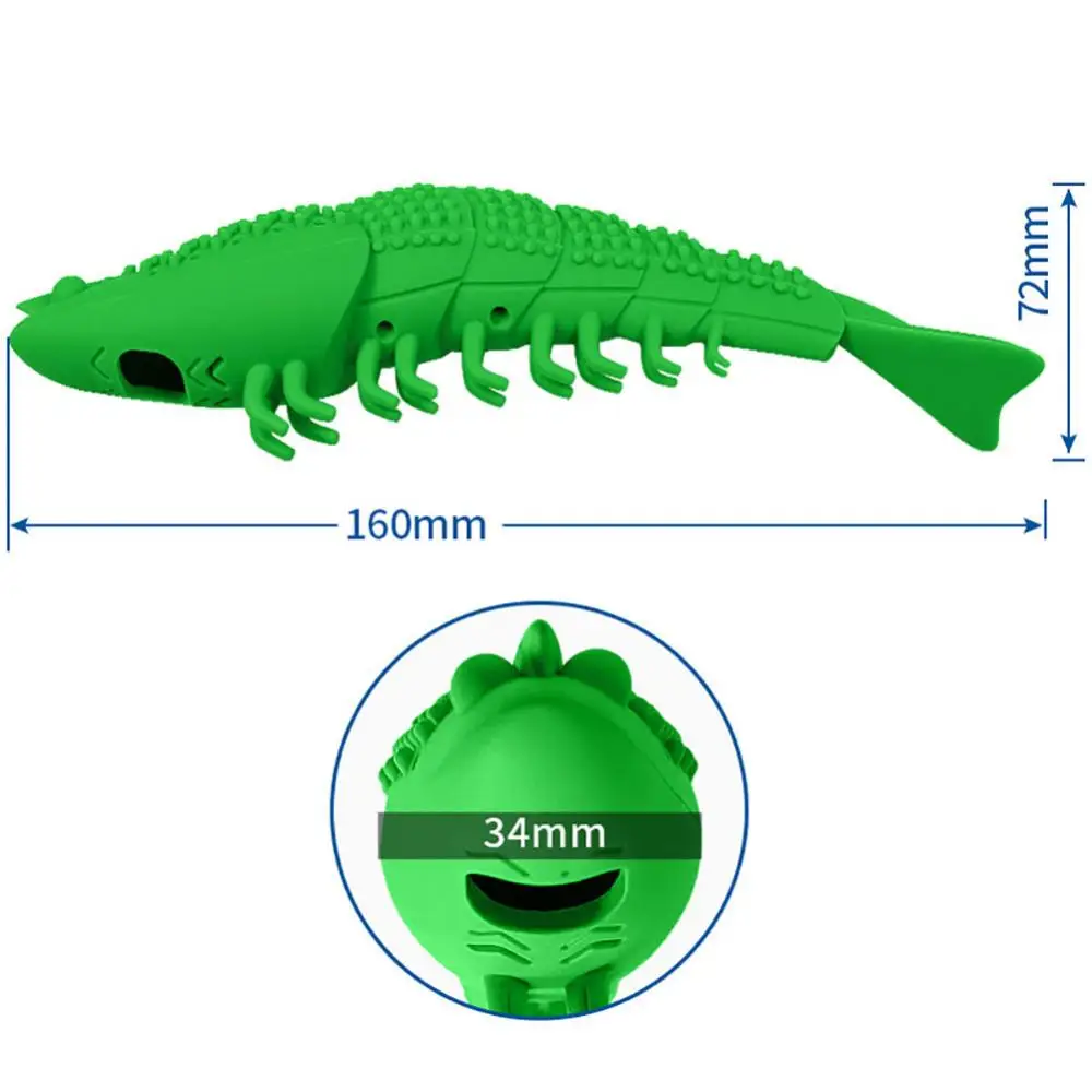 

80% Hot Sales!!! Pet Cats Silicone Shrimp Shaped Catnip Dental Teeth Care Clean Toothbrush Toy