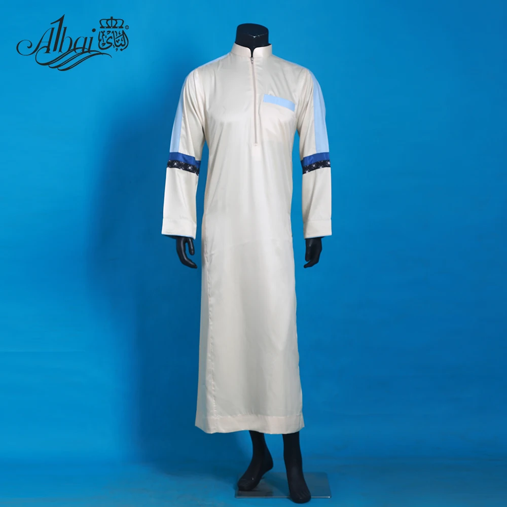 

Мужской мусульманский кафтан в мусульманском стиле суади с длинным рукавом/мусульманский халат Dishdasha/Свободная одежда на Ближний Восток, С...