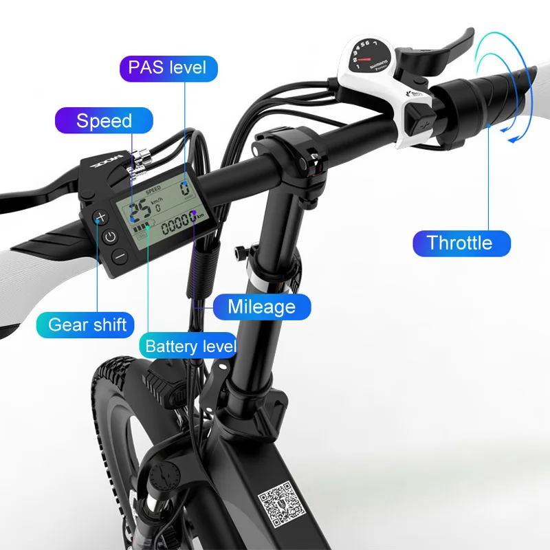 Мощный электрический велосипед 20 дюймов литиевая батарея 400 Вт 48 в 10.4 Ач/14 5 Ач с ЖК