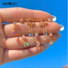 Женские серьги-гвоздики SIPENGJEL, серьги-подвески в виде милых животных с красным сердцем и медведем, серьги-гвоздики для пирсинга, ювелирные изделия, подарки