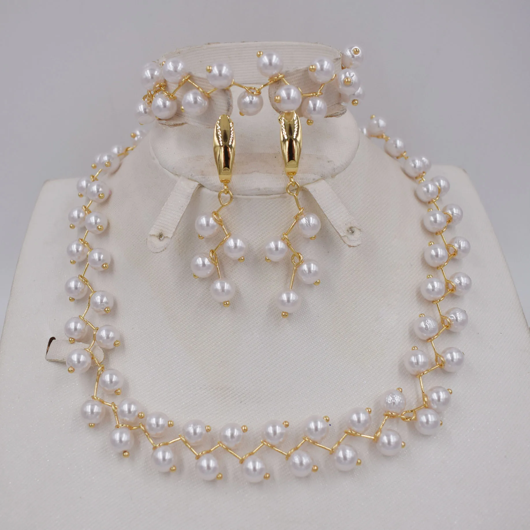 

NEW DESIGN Ltaly 750 Gold color Jewelry Set For Women african beads jewlery fashion necklace set earring jewelry