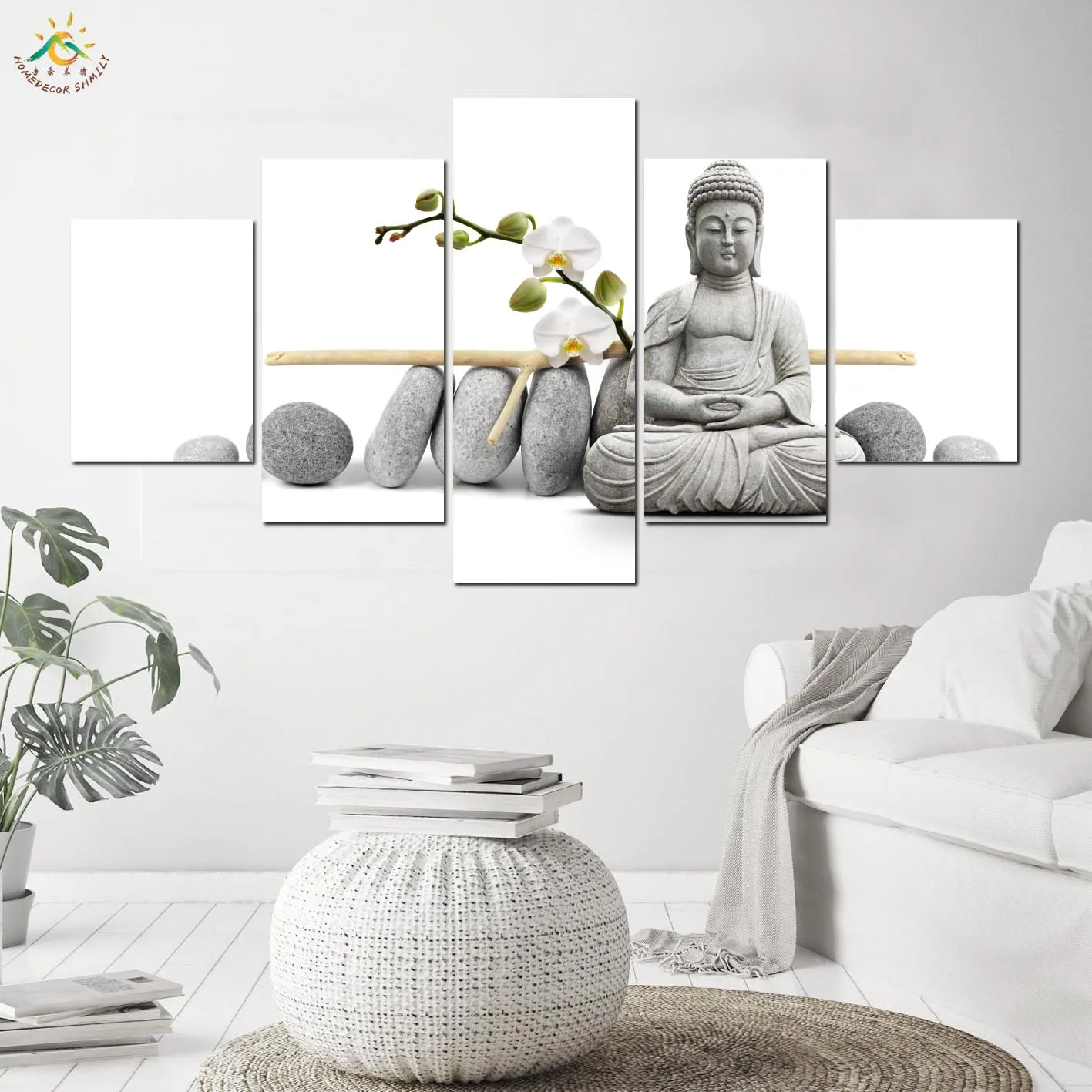 Камень Традиционный Будда холст картины печать и постеры для украшения дома