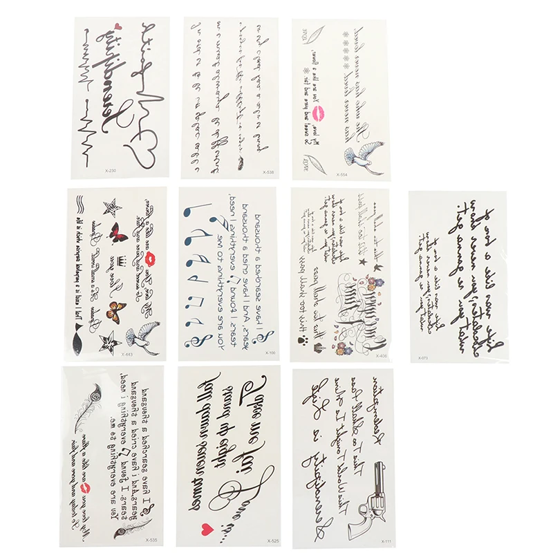 Наклейка Временная водостойкая с английскими буквами 5 шт. | Красота и здоровье