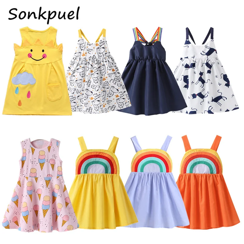 Новое поступление платья без рукавов для девочек милое платье принцессы