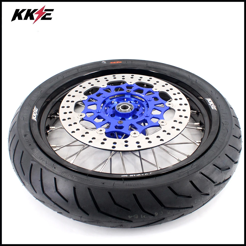 KKE 3,5/5,0*1" супер мото колеса диски шины Набор для YAMAHA WR250F 2001- WR450F 2003- Supermotard 320 мм диск