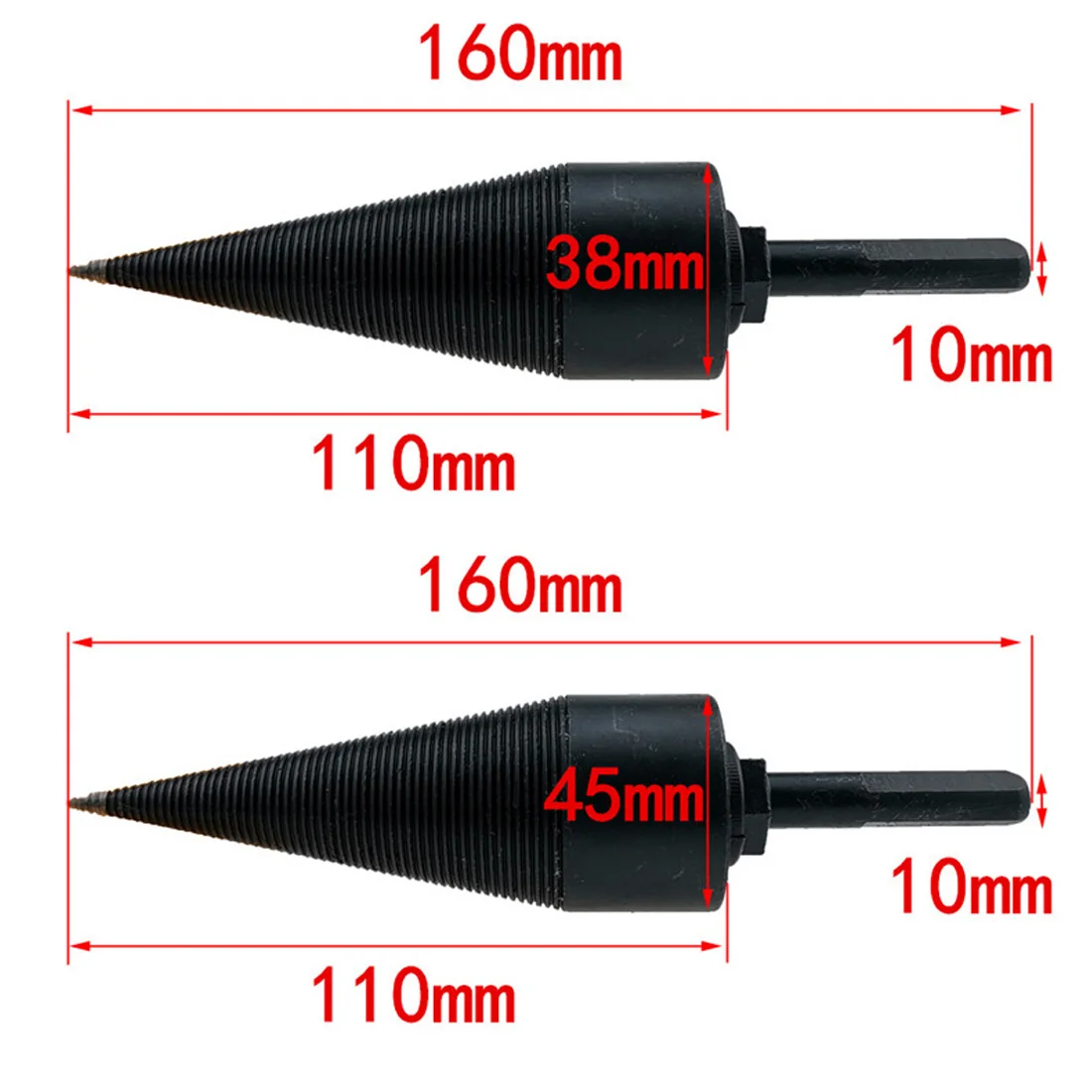 

38mm 45mm drill bit Chop wood Splitting tool Splitting cone Log Splitters Wood breaking machine Wood breaker Firewood chopper