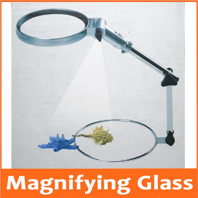 Настольная Складная увеличительная линза с подсветкой 2 шт. 130 мм|Лупы| |