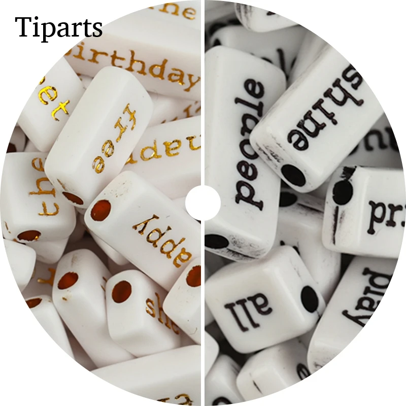 

50pcs/lot Letter Beads Rectangular Shape Multi-size Word Beads Charms Bracelet Necklace For Jewelry Making Accessories